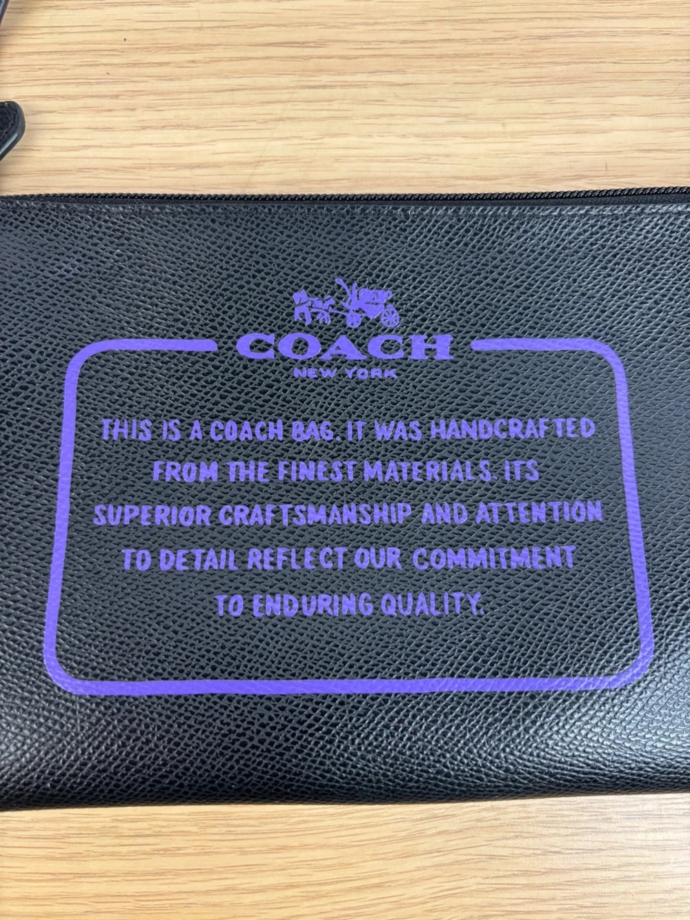 Replacement Black/Purple Coach Storypatch Creed Pebbled Leather Pouch